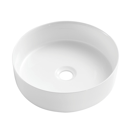 Topmount ronde witte porseleinen keramische wastafel