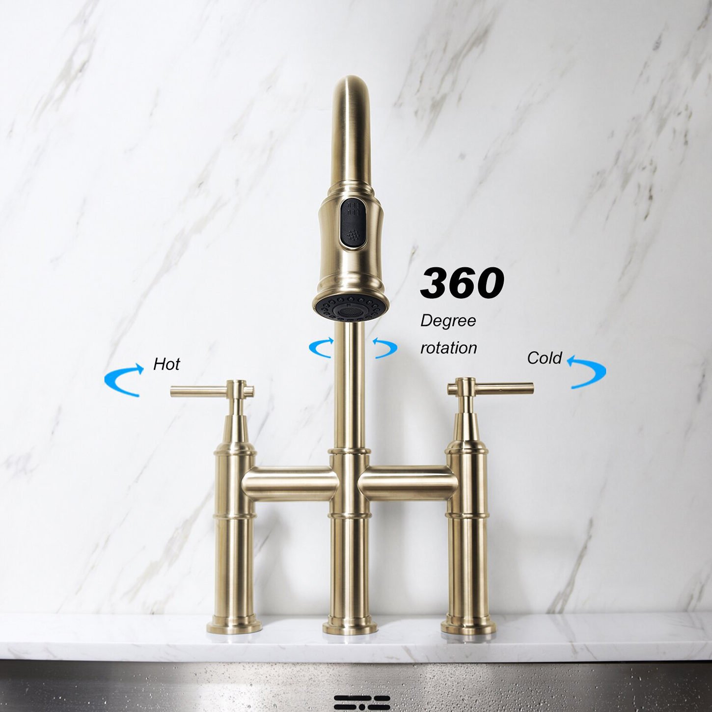 Luxe Uitstekende Solid Sink Kraan Brug Kraan