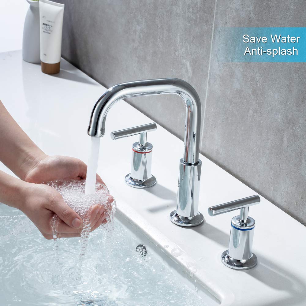 Aquacubic Cupc messing body 8 inch wijdverspreide badkamer waterkraan
