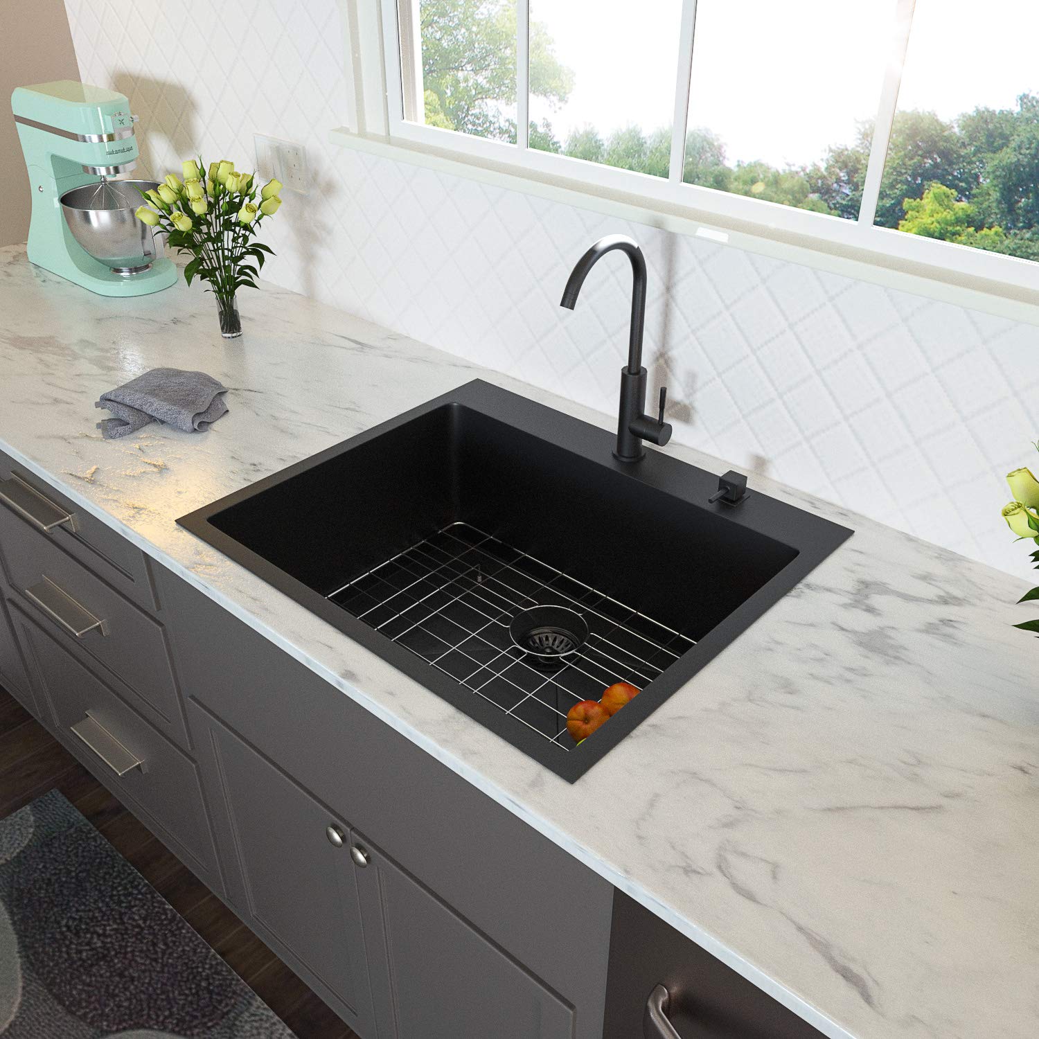 25 inch RVS Single Bowl Topmount Kitchen Sink